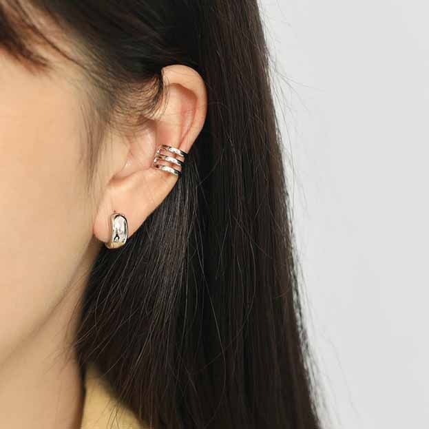 Minimalism Mini Wide Circle 925 Sterling Silver Huggie Hoop Earrings