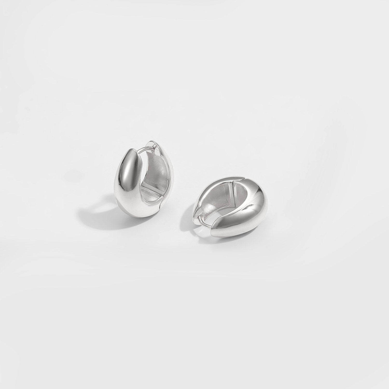 Casual Geometry Letter U Shape 925 Sterling Silver Hoop Earrings
