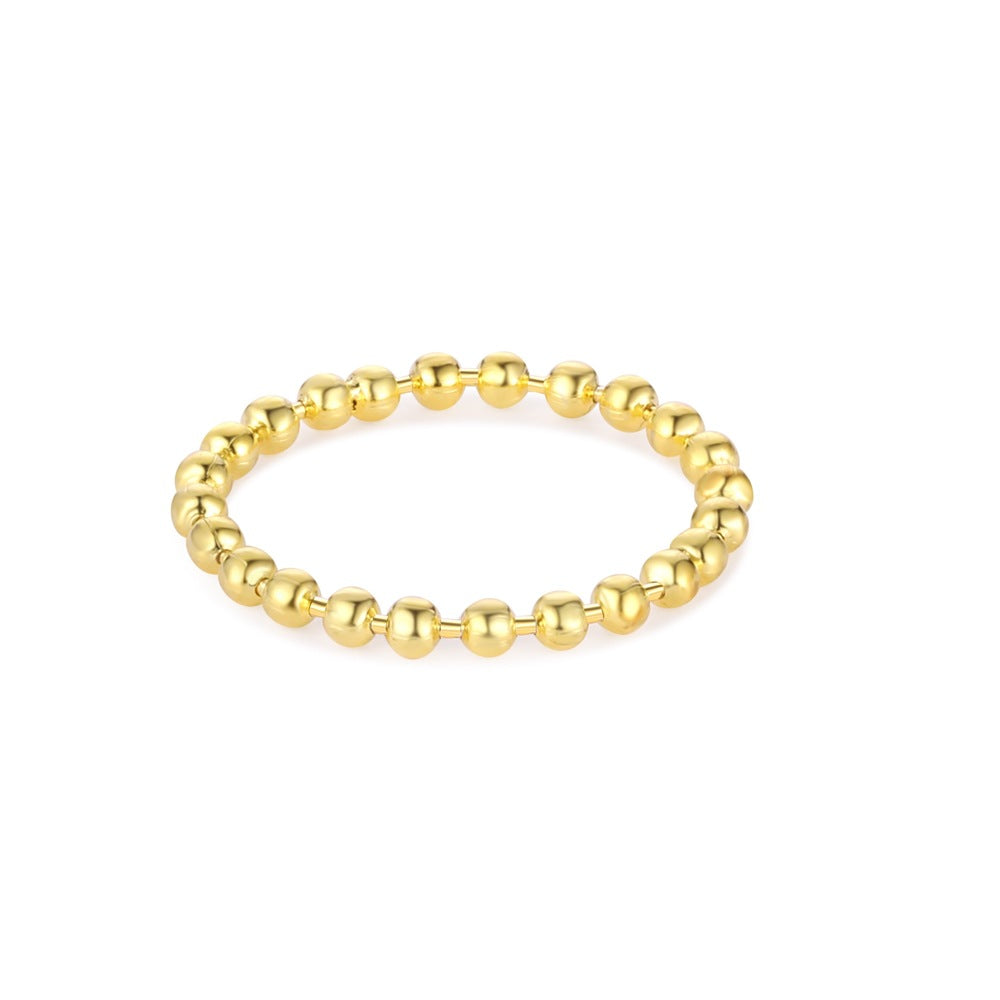 Fashion Golden Beads Tassles 925 Sterling Silver Earrings Necklace Bracelet Adjustable Ring