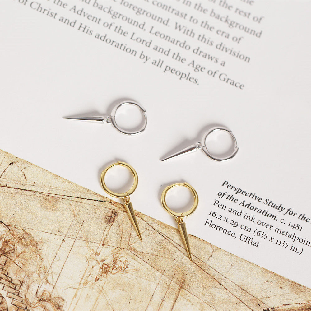 Rivet taper 925 Sterling Silver Hoop Earrings