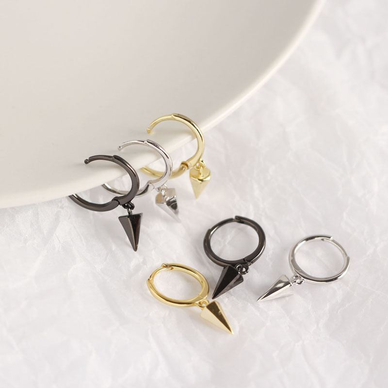 Minimalism Conic Geometry 925 Sterling Silver Hoop Earrings
