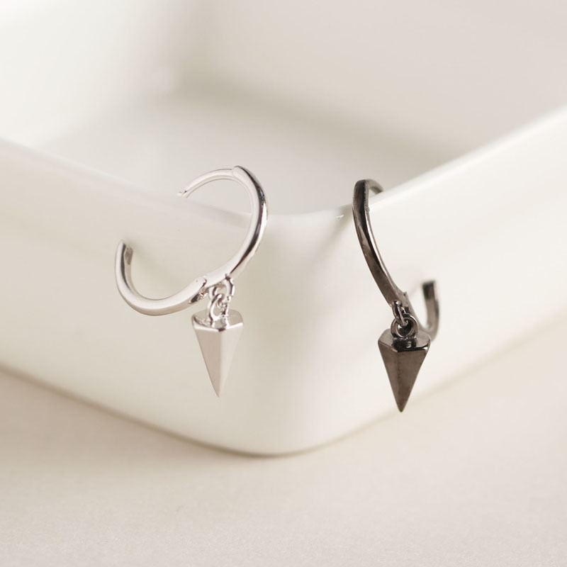 Minimalism Conic Geometry 925 Sterling Silver Hoop Earrings