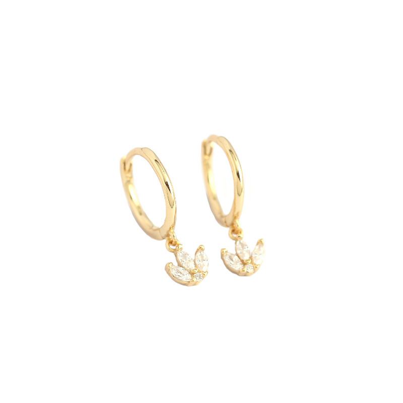 Beautiful CZ Flowers 925 Sterling Silver Hoop Earrings