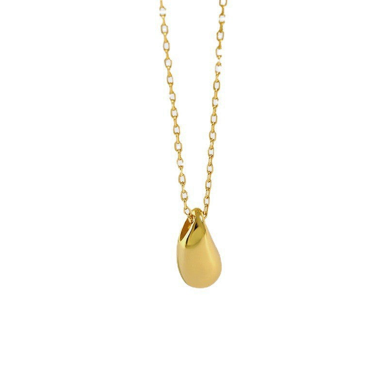 collarbone chain INS temperament light luxury high-end sense simple S925 pure silver water droplet pendant necklace for women