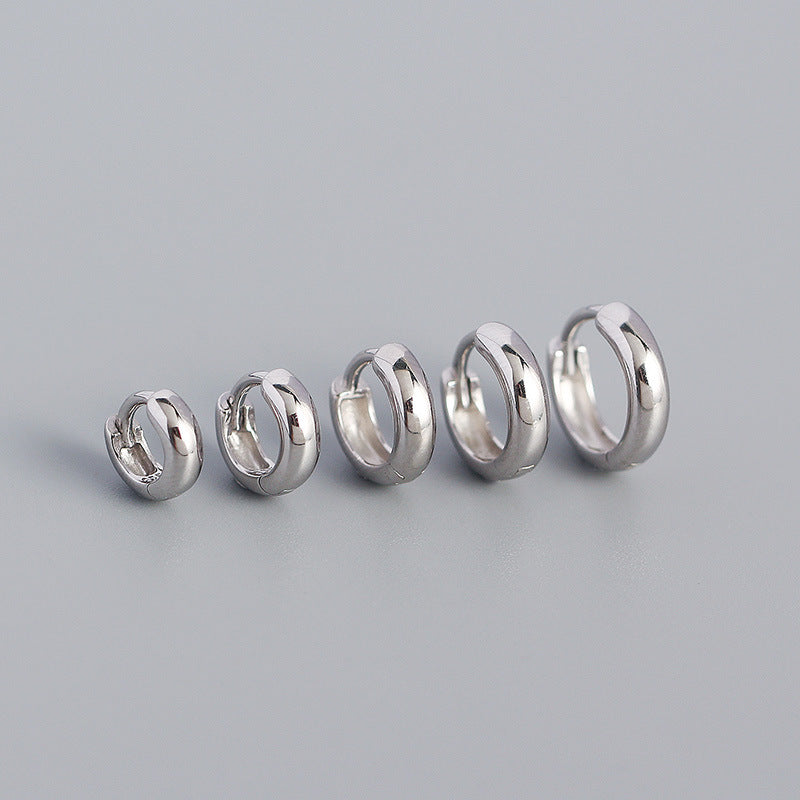 Minimalism Small Circle 925 Sterling Silver Huggie Hoop Earrings