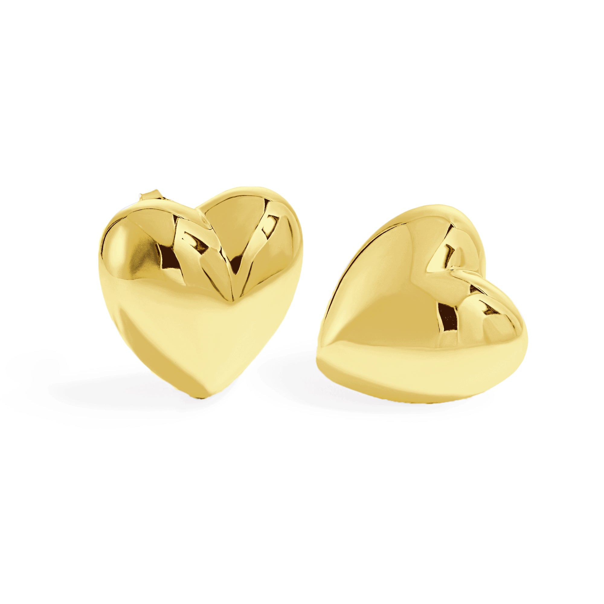 Women Romantic Jewelry Gift 925 Sterling Silver Electroforming Big Heart Star Design Honeymoon Statement Stud Earrings