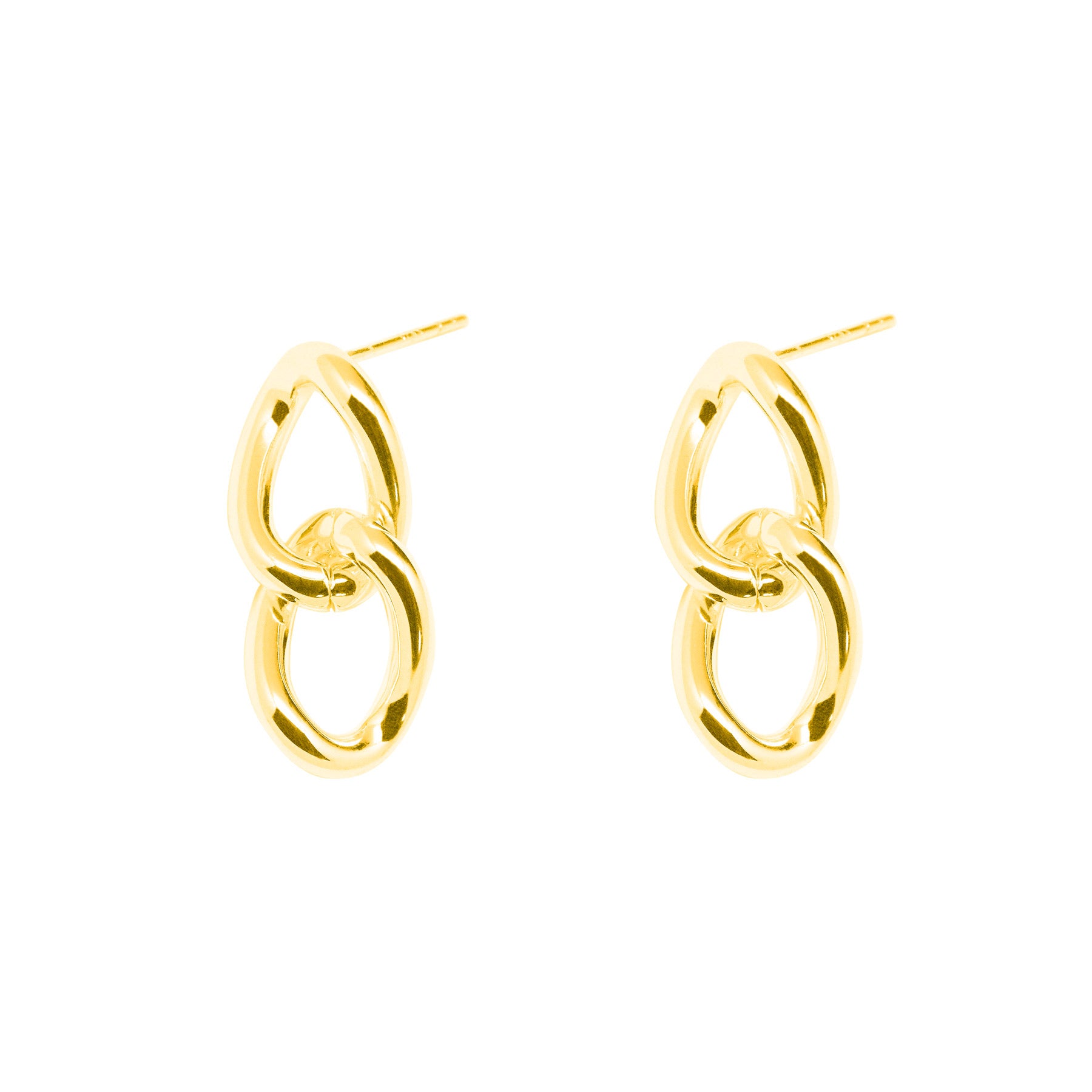 Casual Twist Double Loop 925 Sterling Silver Dangling Earrings