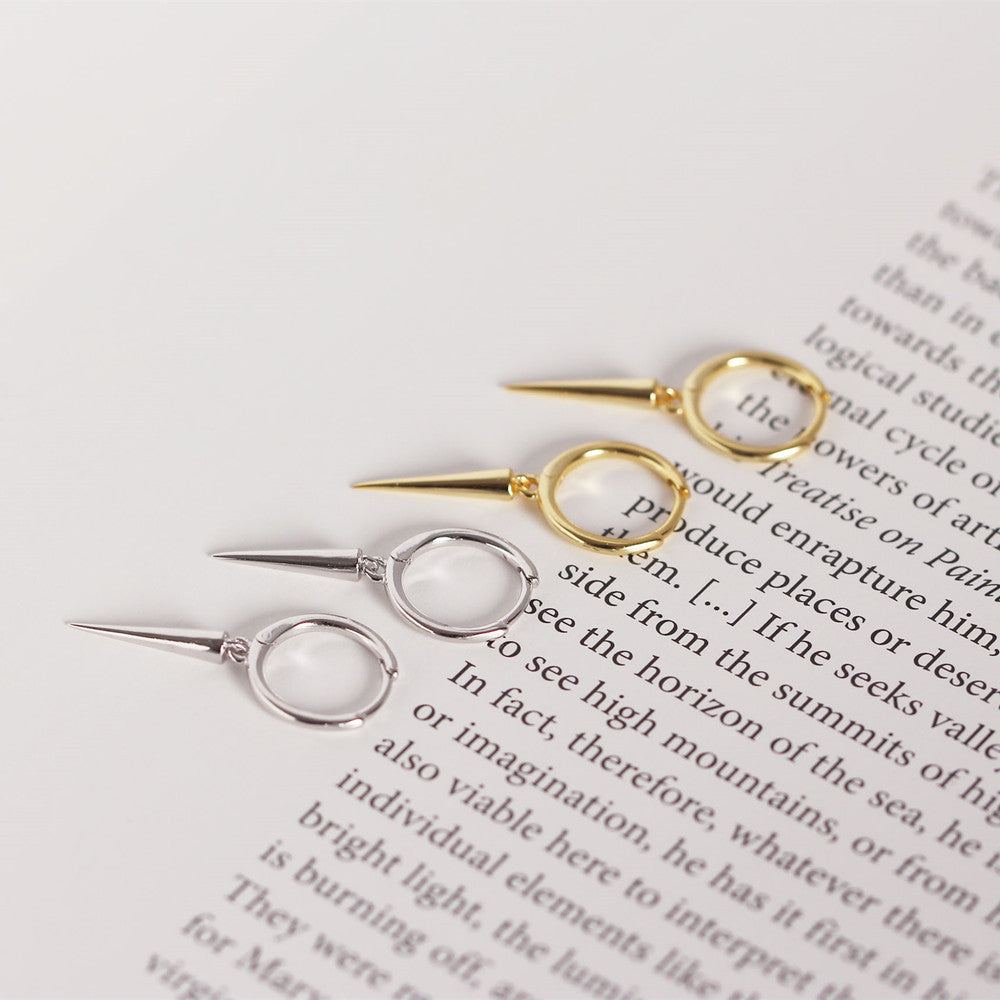 Rivet taper 925 Sterling Silver Hoop Earrings