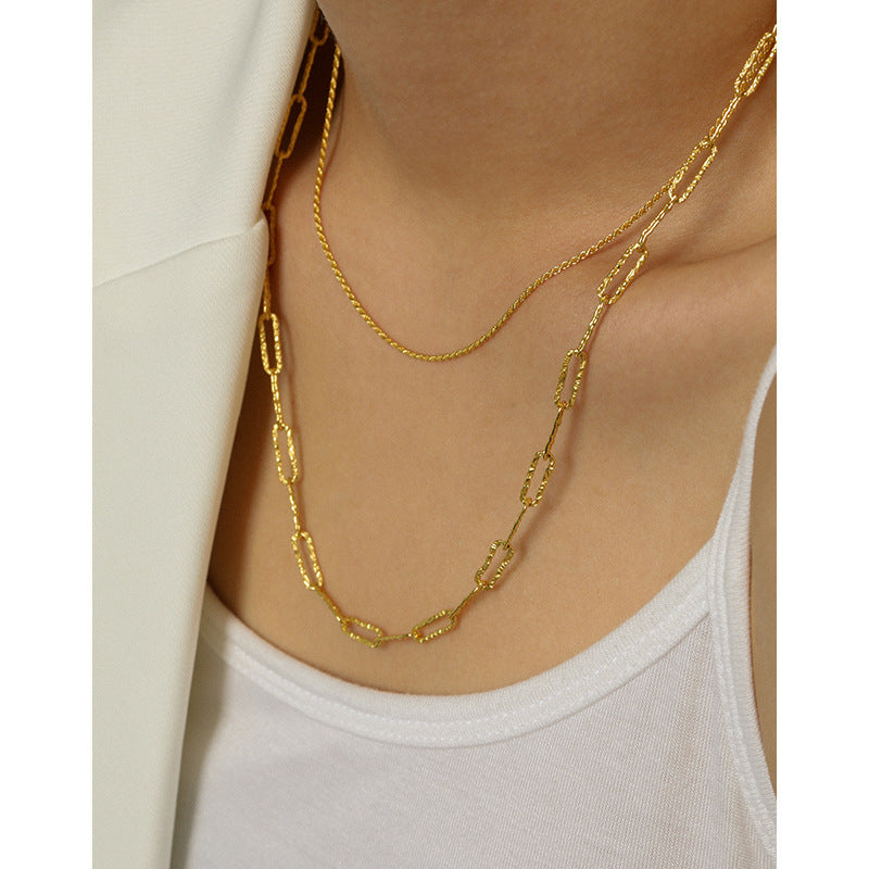 Cool and minimalist style, cool car flower chain S925 pure silver necklace for women