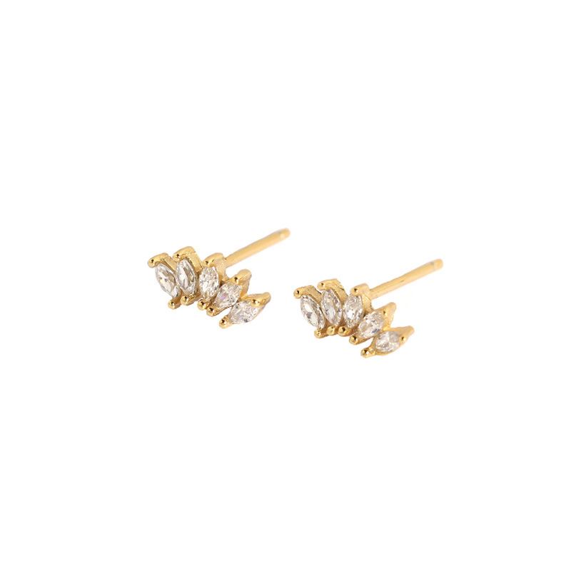 Simple Oval CZ Crown 925 Sterling Silver Stud Earrings
