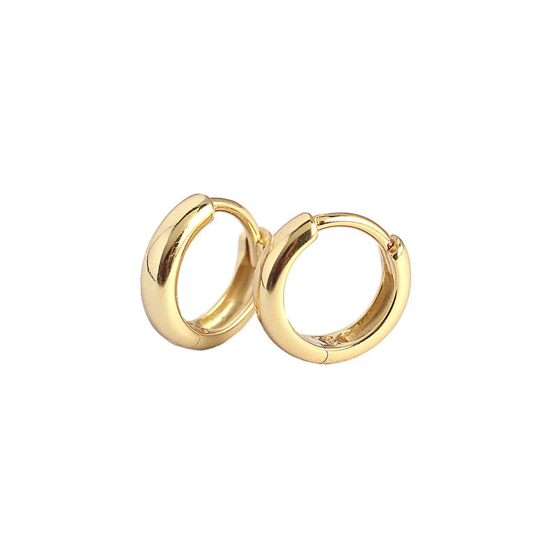 Minimalism Small Circle 925 Sterling Silver Huggie Hoop Earrings