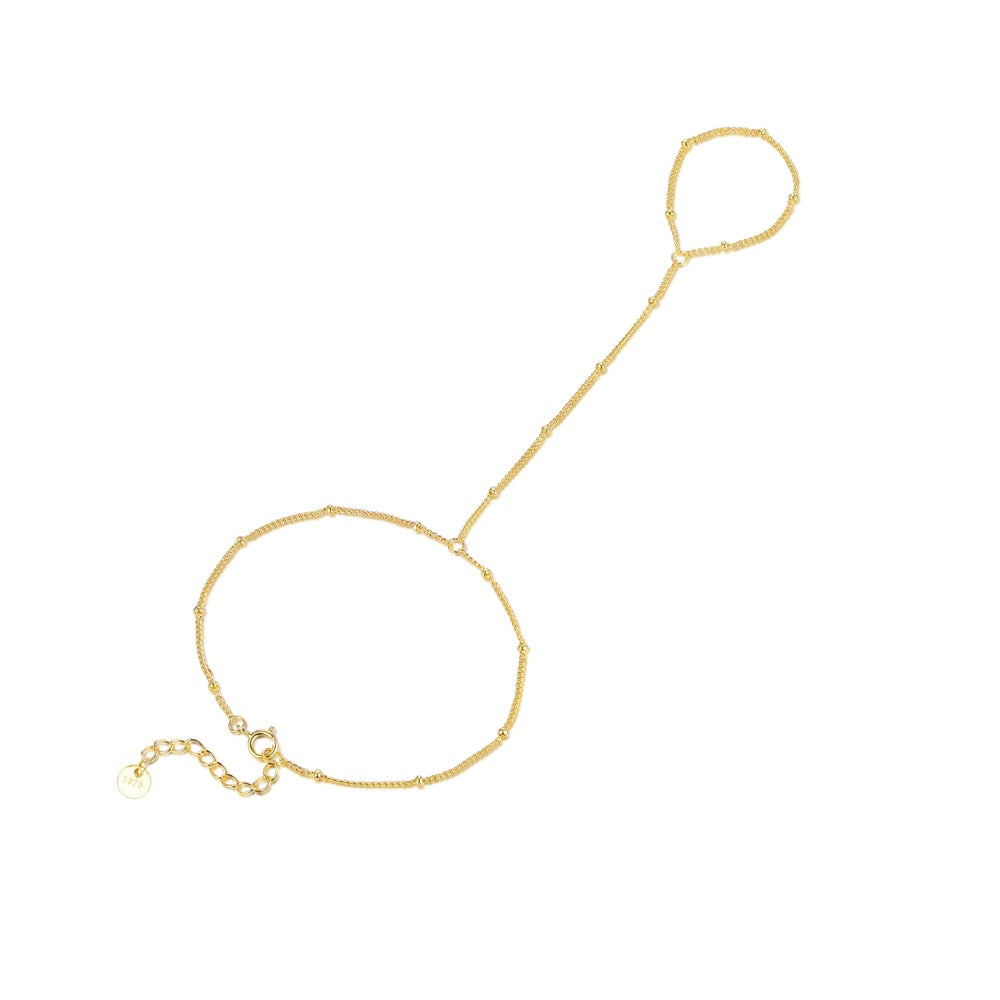 Fashion Golden Beads Tassles 925 Sterling Silver Earrings Necklace Bracelet Adjustable Ring