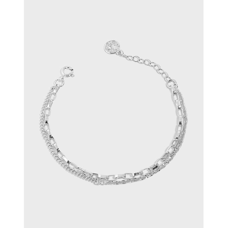 cauliflower chain ins niche design trendy and cool starry sky double layer chain S925 pure silver bracelet for women_חחחחחח