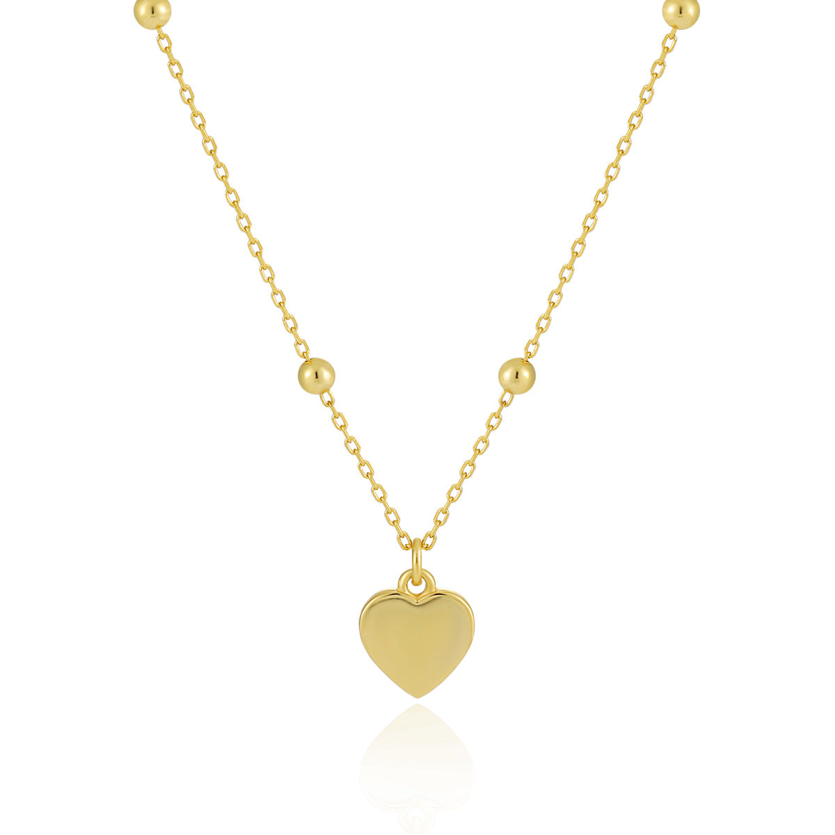 Girl Gift Simple Smoot Heart 925 Sterling Silver Necklace