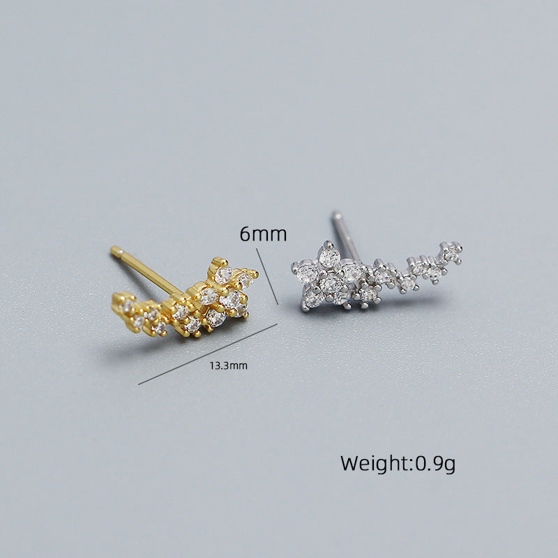 Girl Beautiful CZ Mini Flowers 925 Sterling Silver Stud Earrings