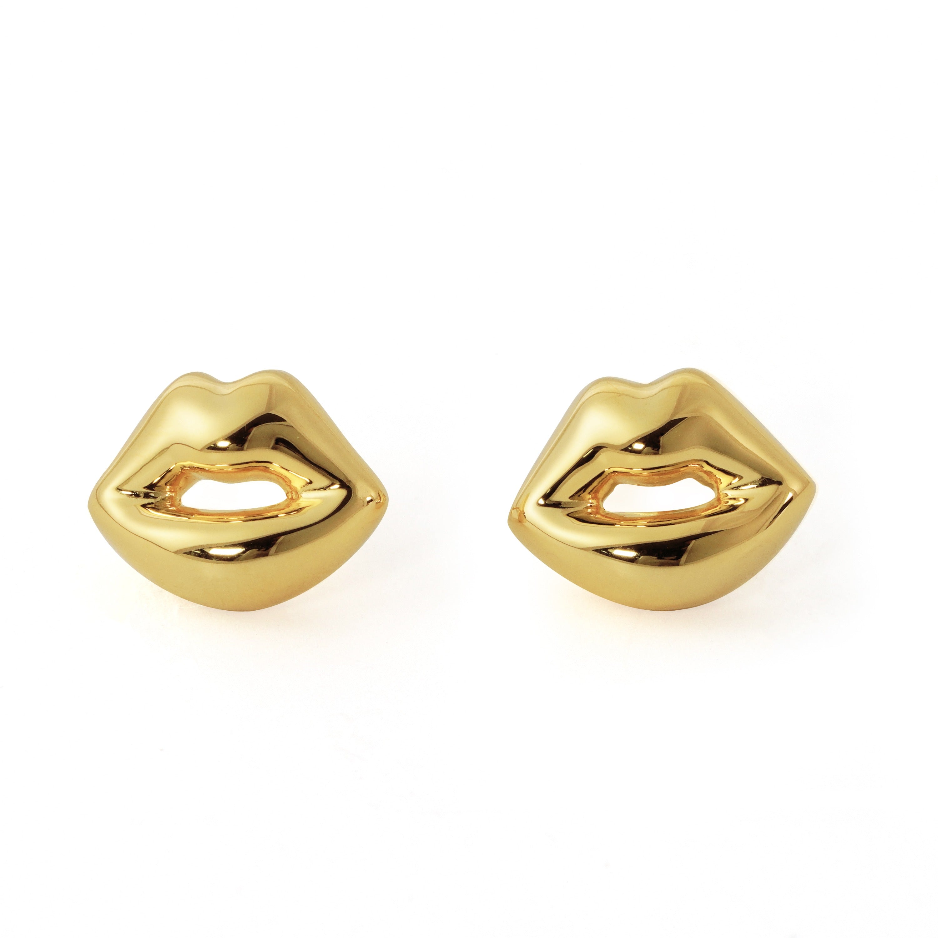 Light Chunky Electroforming Hollow Earrings Large Exaggerated Jewelry Party Gift Women Lips 999 Sterling Silver Stud Earrings