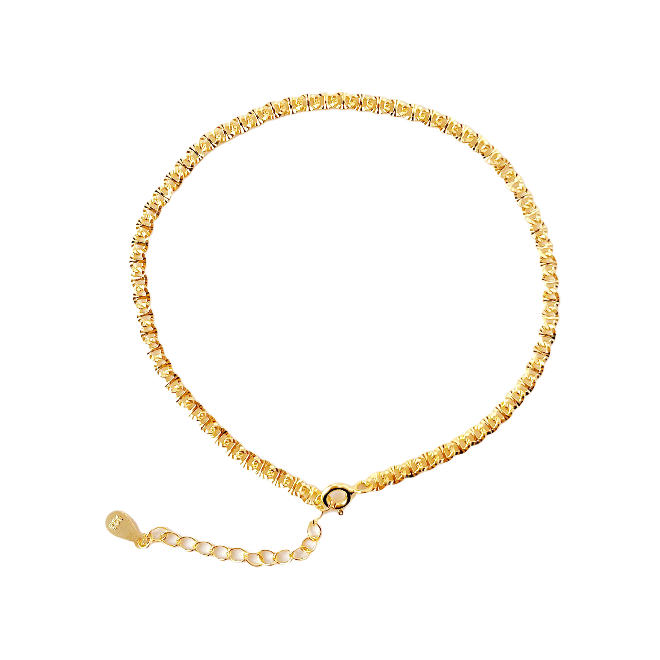 Geometry Hollow Chain 925 Sterling Silver Choker Necklace