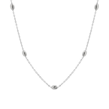 שרשרת חרוזים אובליים מכסף 925 – ציפוי רודיום|$