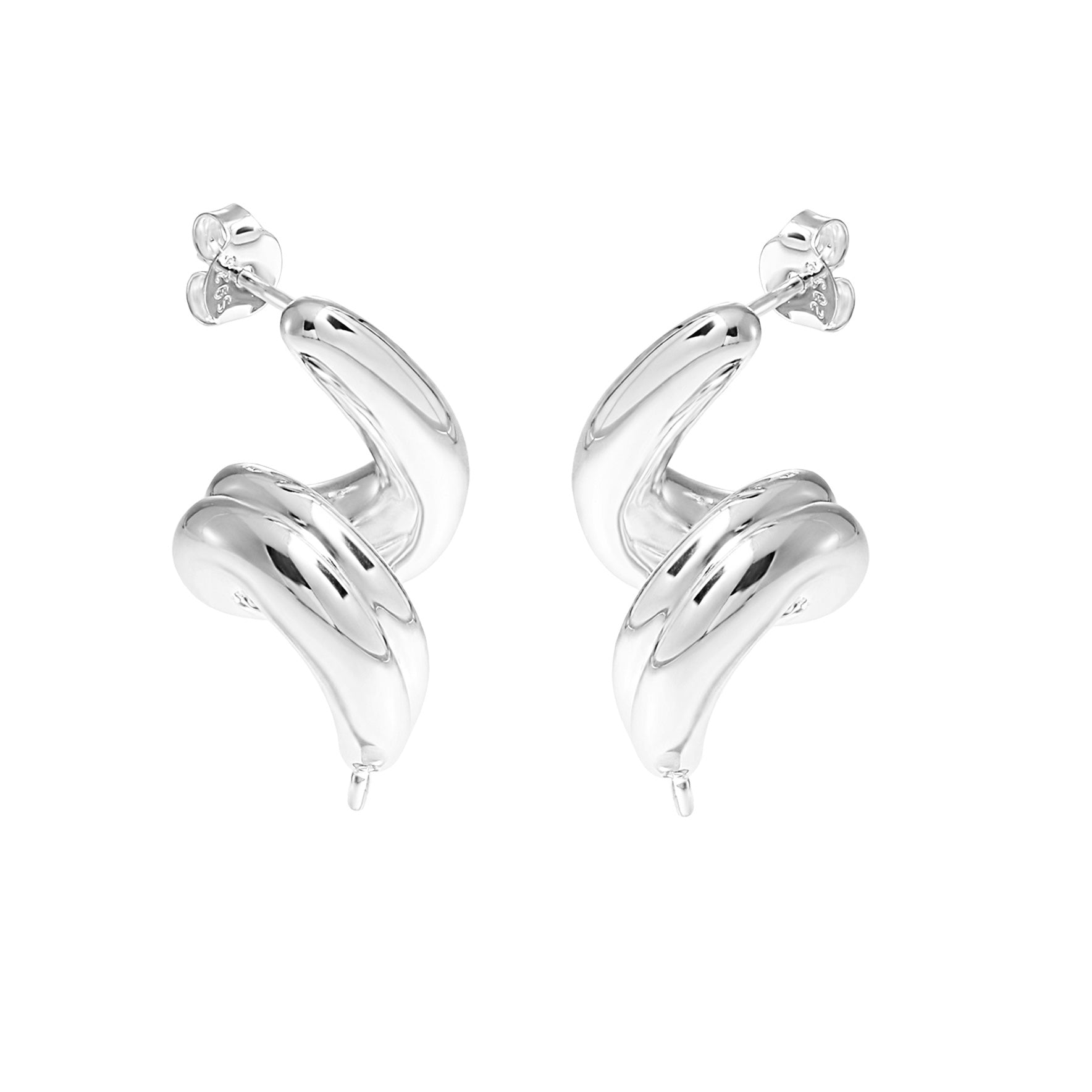 Large Irregular Natural Pearl Knot Lightweight 999 Sterling Silver Stud Fine Jewelry Earrings for Women(Pre-Sale)