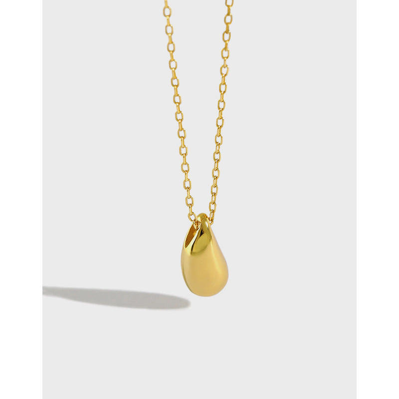 collarbone chain INS temperament light luxury high-end sense simple S925 pure silver water droplet pendant necklace for women
