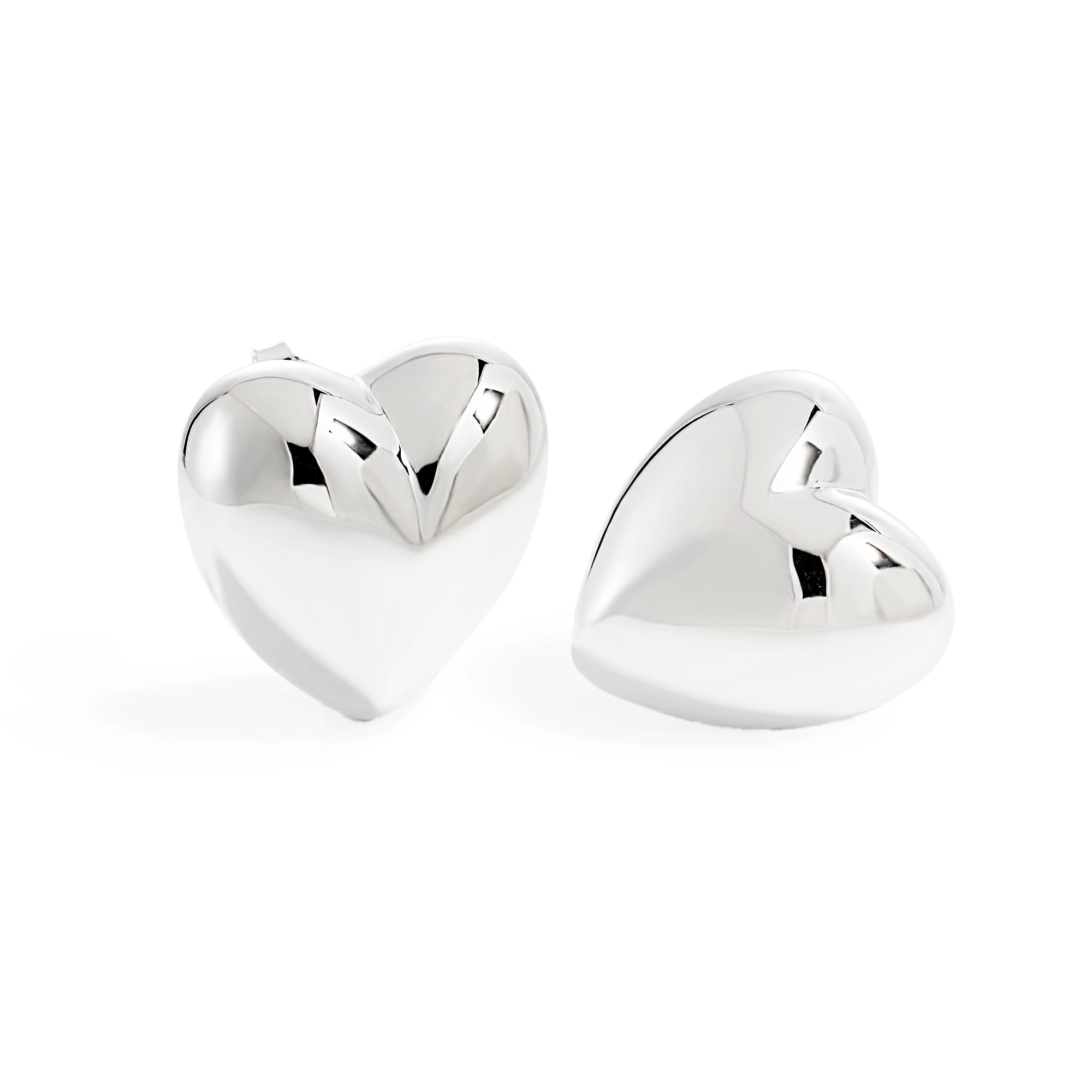 Women Romantic Jewelry Gift 925 Sterling Silver Electroforming Big Heart Star Design Honeymoon Statement Stud Earrings